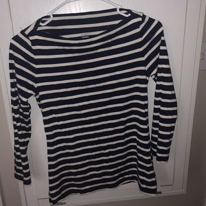Navy blue & white striped shirt
